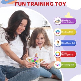 Colour Sorting Toys for Toddlers 3-6 Year Old Toddler Sensory Fidget Toys for Autism Fine Motor Skills Toys Age 3 4 5 Boys Girls Color Match Games Gifts for Boys Girls Sensory Toys for 3 4 5 6