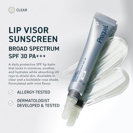 Prequel Bálsamo Labial Transparente Skin Lip Visor Con Spf 30 Pa+++. Sabor A Menta, Acabado No Pegajoso. Bálsamo Hidratante Semibrillante Con Protección Solar Para Uso Diario. Paquete De 2 Unidades.