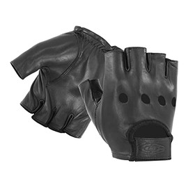Damascus Gear: D22S Leather Driving Gloves - Half-Finger Unlined, Ultra Dexterity, All Day Use (Large)