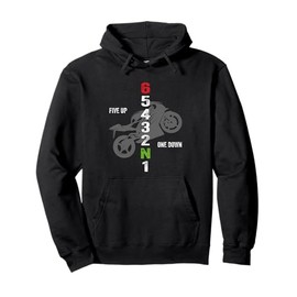 Motorcycle Racing Biker Gear Shift One Down Five Up Rider Pullover Hoodie