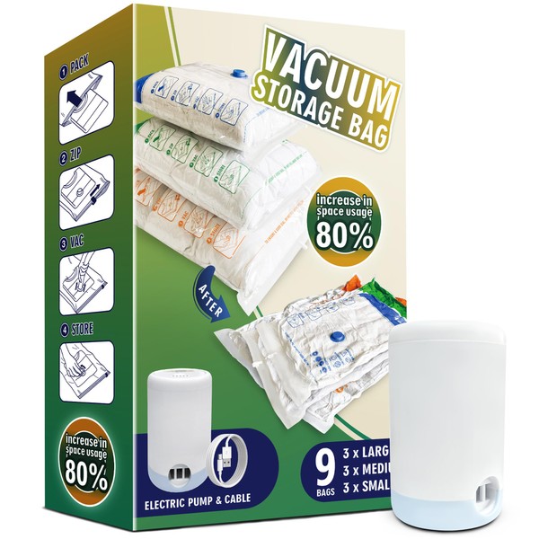 STORAGE MASTER Space Saver Bags for Travel and Home Reusable,