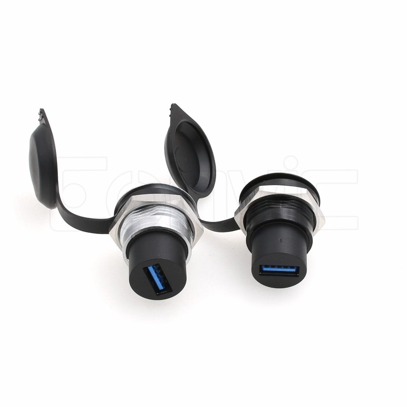 Eonvic USB 3.0 Panel Mount Coupler Thread Fixed USB Male