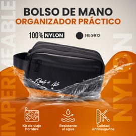 Men's Handbag, Toiletry Bag, Waterproof for Men, Travel Bag, Multiple Pockets, Small Bag, Small Gift for Men, black, NECCESAIRE HOMEM