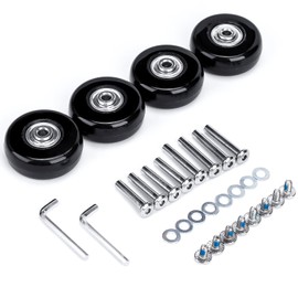 DEWEL Caster Wheel Replacement, Silent Series, Suitcase Caster, Suitcase, Carry Bag, Tire Kit, Shopping Cart, Replacement, Repair, Replacement for DIY, Replacement Wheels, Set of 4 (1.6 inches (40