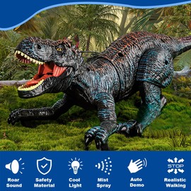 Nzkeuf Remote Control Dinosaur – RC Dinosaur Toys for Boys Age 3 4 5 6 7 8, Robot T Rex with Realistic Walking/Roaring
