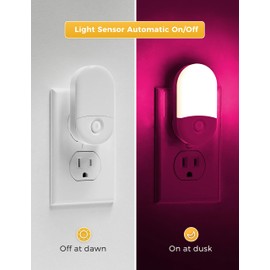 LOHAS Night Light for Kids [2 Pack], 8-Color Changing Night Lights Plug into Wall, RGB LED Nightlights, Nightlight with Light Sensor, Cute Night Light for Bathroom Decor, Children Room, Kids Gift