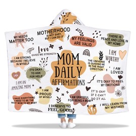 Taesun First Mothers Day New Mom Gifts, Gifts for New Mom Wearable Blanket, 1st New Mom Gift Hoodie Blanket, Cool New Mom Hooded Blanket 47x72 in for Birthday