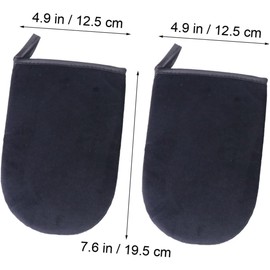 2 piezas Guantes Aplicadores para Autobronceado Negros Pelusa para Aplicar Crema y Lograr un Bronceado Uniforme y Natural Cuerpo y Espalda