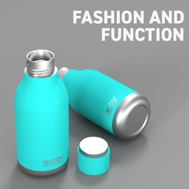 Urban Insulated and Double Walled Stainless Steel Bottle 16 Ounce by Asobu (Turquoise)