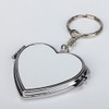 Heart-Shaped Mini Silver Metal Double-Sided Mirror Keychain Portable Folding Cosmetic