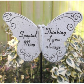 Memorial Butterfly Special Mum on Stick , Put By Grave Side