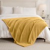 Yellow 300GSM Fleece Throw Blanket for Couch Sofa Bed, 60x80
