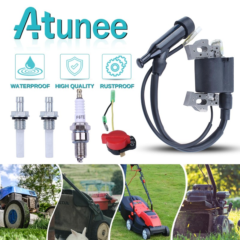Atunee Ignition Coil Spark Plug with Starter Switch Kit for