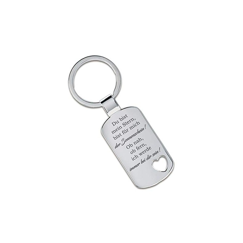 Lieblingsmensch Keyring Model: Du bist mein Stern, Cut out heart