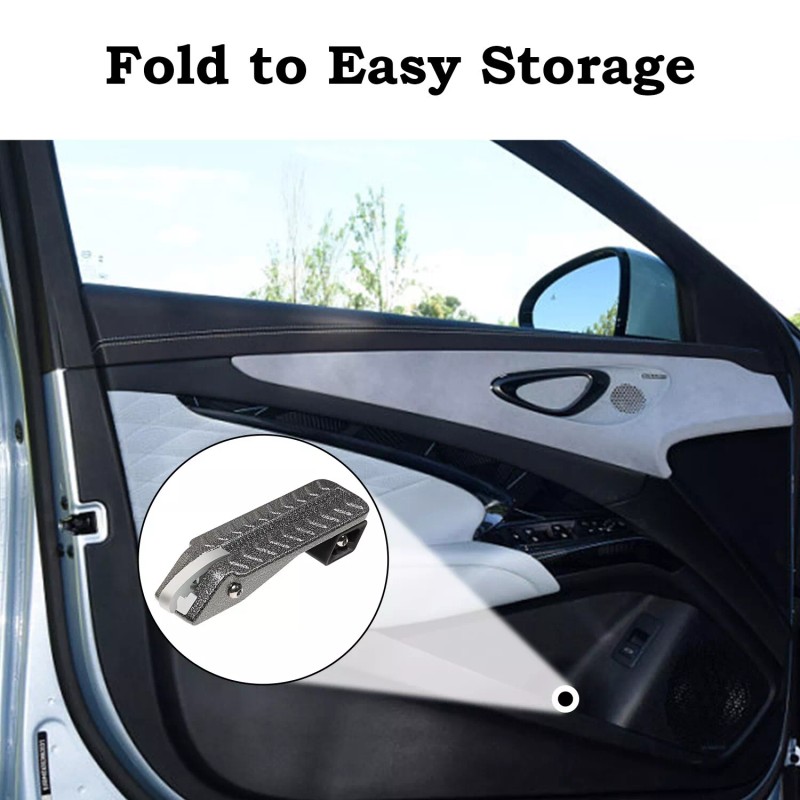 TOOENJOY Universal Foldable Car Door Step Latch Hook Mini Pedal