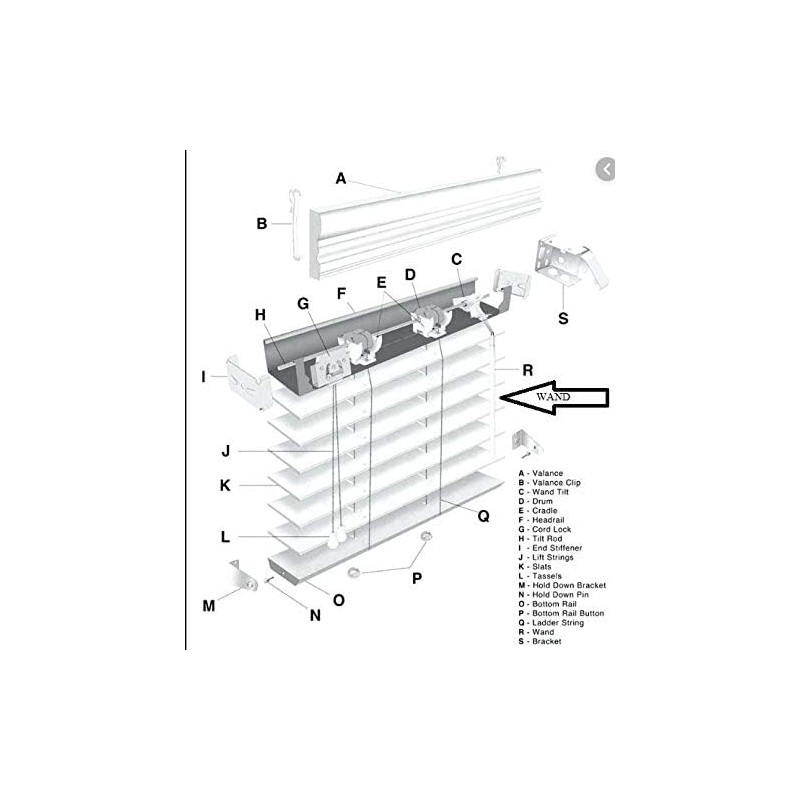 Modtek New Blind Wand/Rod - Color White- High Strength (16"