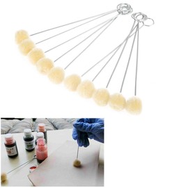 Artibetter 25pcs Wool Daubers Ball Brush Leather Dye Tool with Metal Handle for DIY Crafts Projects