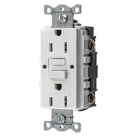 Bryant Electric GFRST15W 15 Amp 125V Commercial/Residential Self Test Duplex GFCI Receptacle, White