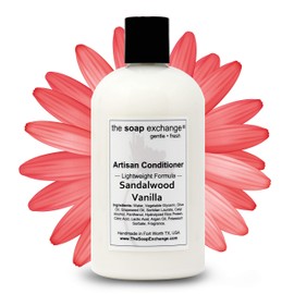 The Soap Exchange Hair Conditioner - Sandalwood Vanilla Scent - Hand Crafted 12 fl oz / 354 ml Natural Artisan Hair Care, Sulfate & Paraben Free, Nourish, Moisturize, & Protect. Made in the USA.