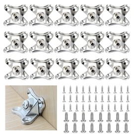 Dfuqanb Pack of 15 Removable Corner Braces, L Corner Brace Right Angle, Removable Corner Brace with 60 Screws, Removable Corner Brace for Furniture, Tables, Chairs, Bookshelves (Galvanised)
