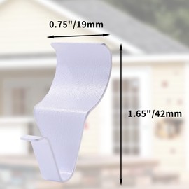 Biaungdo 12 Pcs Vinyl Siding Hooks, Heavy Duty Stainless Steel White Vinyl Siding Hangers, No Hole Needed Low Profile Siding Clips for Hanging Wreath, Outdoor Decorations