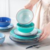 vancasso Bonita Dinnerware Set Blue Stoneware 12 Pieces Service for