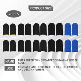 Pack of 20 Mobile Finger Sleeves for Gaming | Thumb Sleeves for Mobile Gaming | Anti Sweat Anti Dryness Breathable Fibre | Finger Sleeve Gaming Gloves