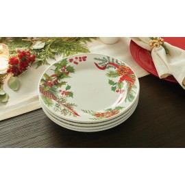 Princess House  MARBELLA Winter Berry Lunch Plates  set of 4 (3495) New In Box