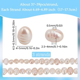 SUNNYCLUE 1 Box 3 Strands Small Freshwater Pearls Beads Natural Pearl Bead Irregular Genuine Cultured Freshwater Creamy White Loose Pearl Beads for Jewellery Making Beading Bracelets Supplies DIY