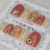 Gold Mother-of-pearl Handmade Nail Tips - Oval M / 골드자개
