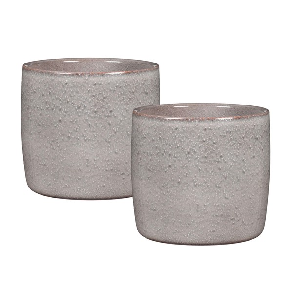 Scheurich Solido, Set of 2 Ceramic Flower Pots, Colour: Seashell,