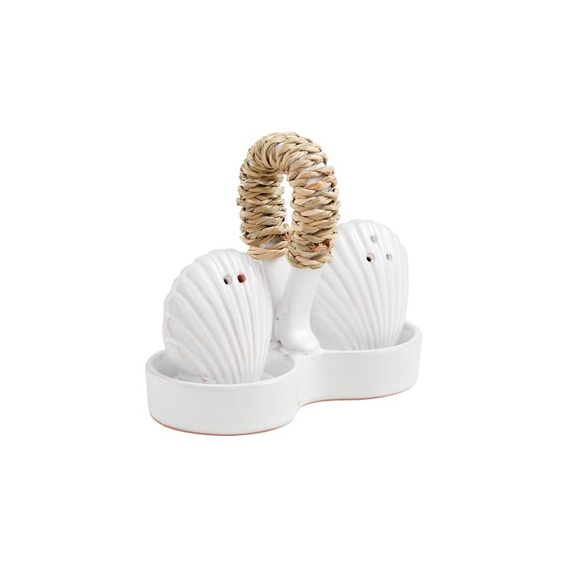 Mud Pie Sea Salt and Pepper Set, assembled 4 1/4"