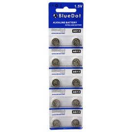 BlueDot Trading AG13 LR44 LR1154 SR44 A76 357A 303 357 LR44 Alkaline Button Coin Cell 1.5v Battery for Watches, calculators, and Toys, Quantity 50 Count
