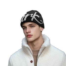 Clakllie Steet Style Comfortable Winter Hats Wool Hat Soft Acrylic Knitted Hat Skull Beanie Hat Warm Knit Fine Knit Beanies Cap Winter Skater Beanie Dancing Hip Hop Hat Knitted Hat Printed Beanie Hat,