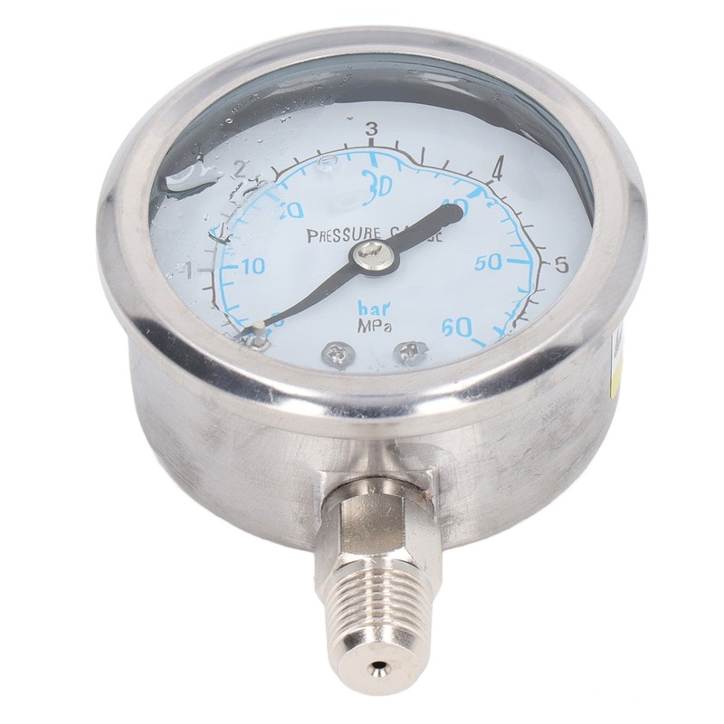 Pressure Gauge Stainless Steel Vibration Resistant Oil Manometer 1/4in NPT