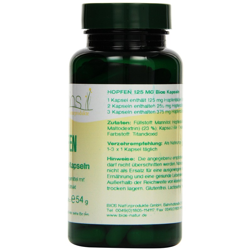 Bios Hops 125 mg 100 Capsules Pack of 1 x