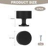M METERXITY 2-Pack Matte Black Cabinet Knobs, 1-1/10" Striped Round