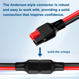 XRDS -RF 10AWG Anderson-Style Extension Cable 15FT, Anderson-Style 30A Connectors, Tinned Copper with PVC Jacket, Power Connect/Disconnect for Solar Panels, RVs, and Battery Systems