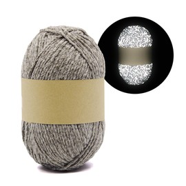 Bulingbuling Reflective Yarn, 100g Chenille Yarn, 2 Fine (Sport) Crochet Yarn for Crocheting, Knitting, DIY Art, Scarves, Hats, Socks, Masks, Decoration and Crafts, 1 Pack of 175 yds, Grey