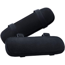Armrest Cushion, Both Elbow Set, Memory Foam, Memory Foam, Armrest, Armrest, Armrest, Arm Rest, Cushion, Anti-Slip, Armrest Cover, Elbow Parts, Armrest Cover, Gaming Chair, Office Chair, Car Chair Compatible, Seat Chair, Black, Pack of 2