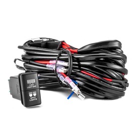 WeiSen 3-Lead LED Wiring Harness kit Light Bar Switch & Spot Light Compatible with Toyota Tacoma Tundra 4Runner RAV4 Highlande with Dual Switch Tall Style 1.28″x 0.87″(38mm x 22mm)