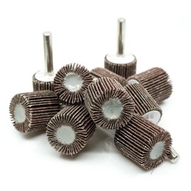 Benchmark Abrasives 1" X 1" (1/4" Shaft) Aluminum Oxide Flap Wheel - (10 Pack), 180 Grit