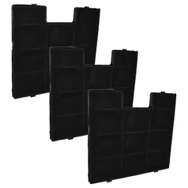 vhbw 3 x Activated Carbon Filters Compatible with Amica KH 17171 E, 17173 E, 17158 E Shadow White 60 Cooker Hood - 23.4 x 24.6 x 1.3 cm