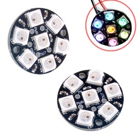 WS2812 RGB LED Ring 7 x 5050 WS2812B 7 Bits with Built-in Drivers for Arduino Raspberry Pi Mirco:bit ESP32 Pack