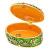 Hand Painted Flower Trinket Box Classic Realistic Detail Hinged Jewelry