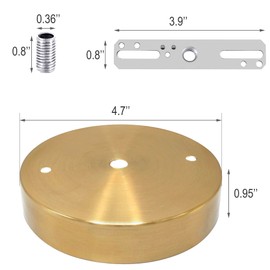 ECUDIS Pendant Light Canopy Kit, 4.7 Inches Ceiling Light Fixture Cover Plate with Mounting Hardware for Chandelier, Lighting Canopy (Gold)