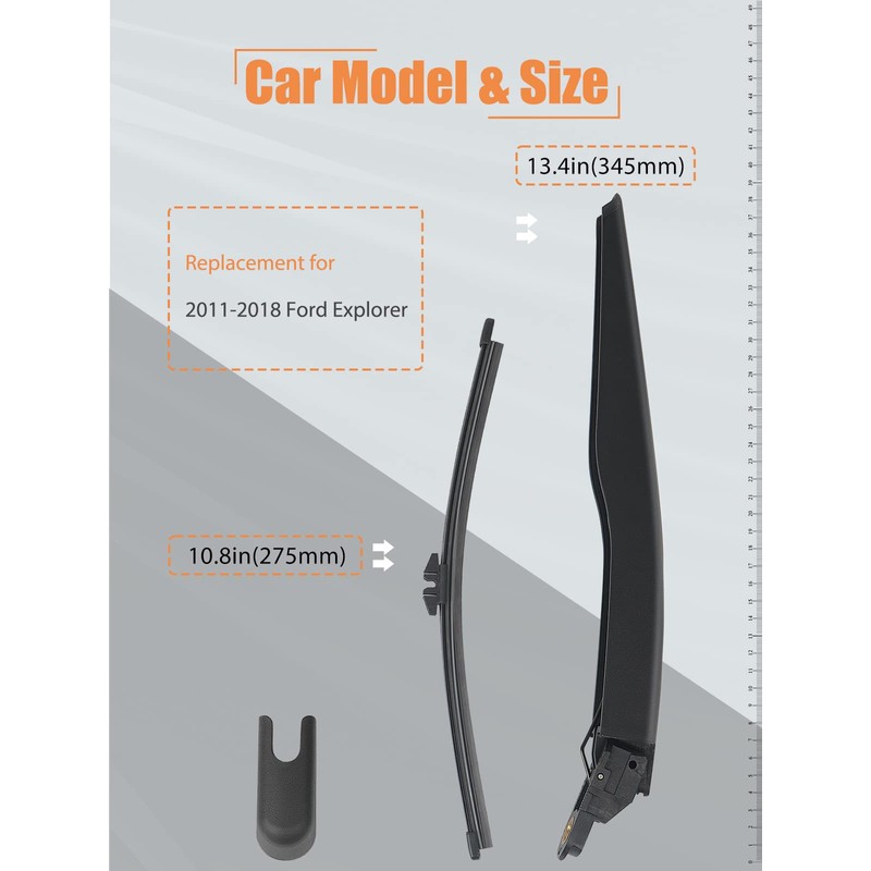 MIKKUPPA Rear Windshield Wiper Arm Blade, Replacement for 2011-2023 Ford