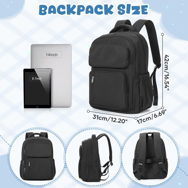 bluterm School Backpack for Women Men Lighweght Middle School Bookbag