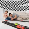 4 Pack Race Car Foil Fringe Garland Black White Checkered