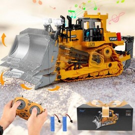 RC Construction Excavator Toy for Kids - 2.4GHz Remote Control, 680¬∞ Rotation, Realistic Lights & Sounds, Rechargeable Battery, Multi-Function Operation, Perfect for Indoor & Outdoor Play,Ideal Gift for Boys and Girls Ages 3+:_RC Bulldozer  